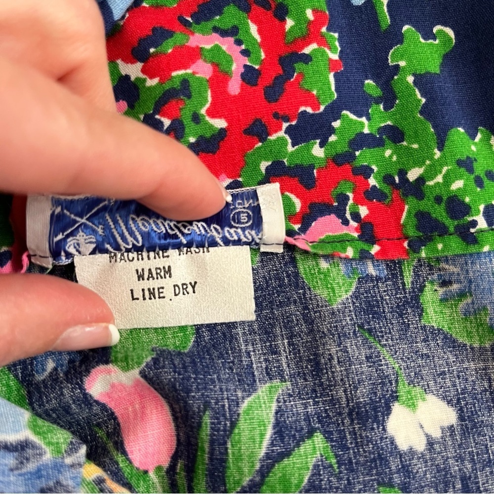 Vintage Meadowbank Blue Yellow Floral Summer Garden Dress - Picture 8 of 12
